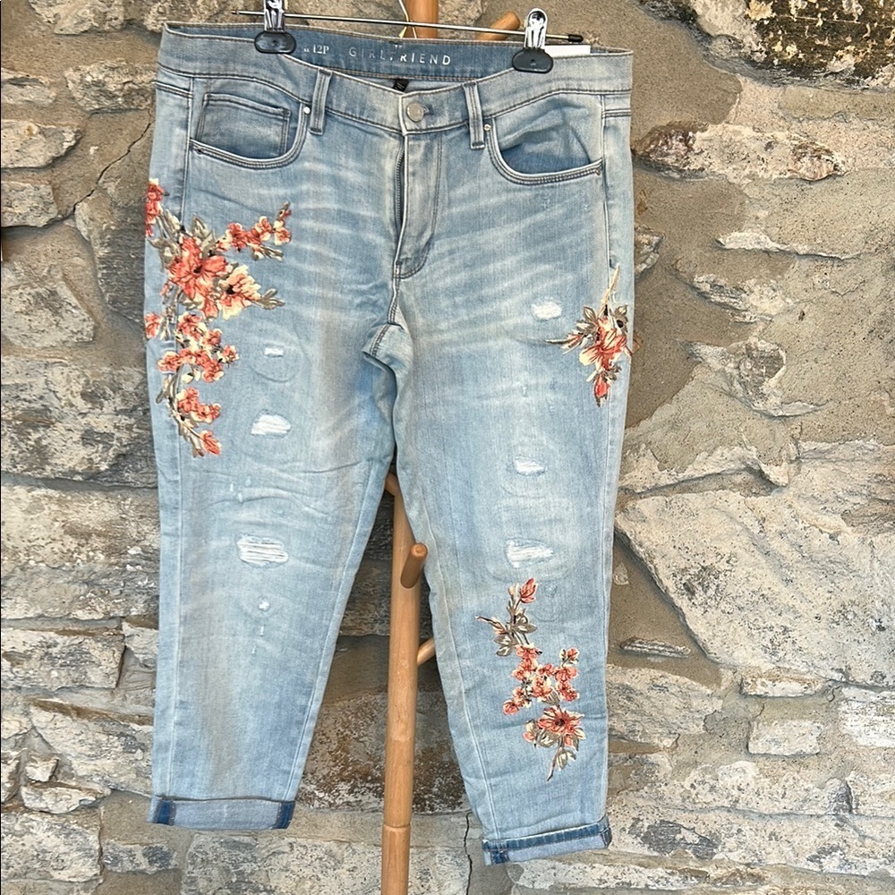 WHBM Floral Embroidered Jeans *host pick*
